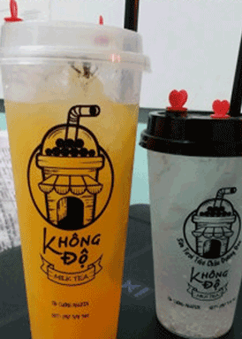 In ly trà sữa nút trái tim