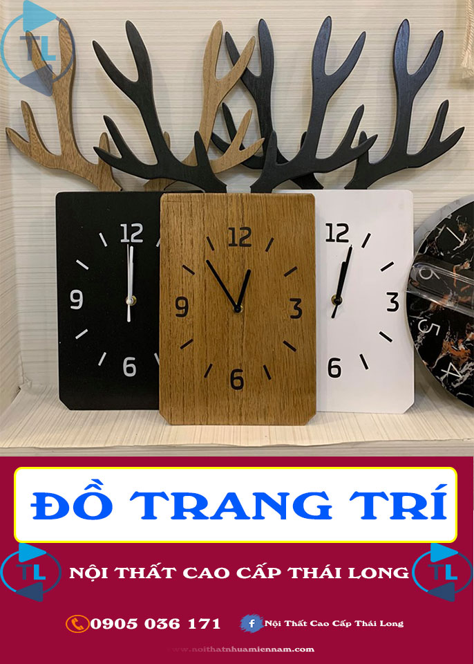 Đồng hồ treo tường trang trí sừng hưu