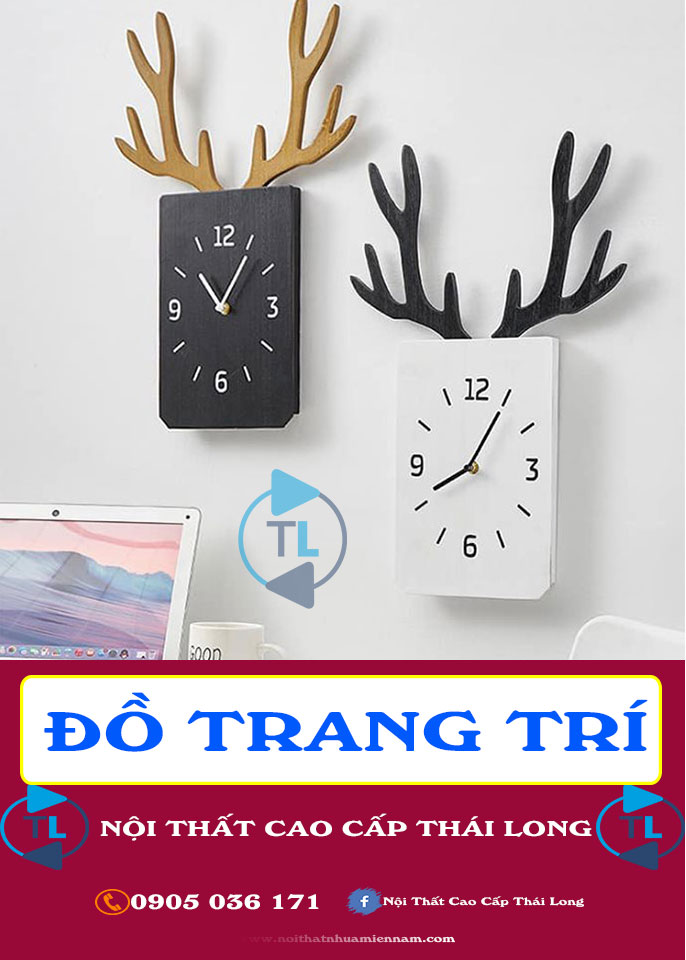 Đồng hồ treo tường trang trí sừng hưu