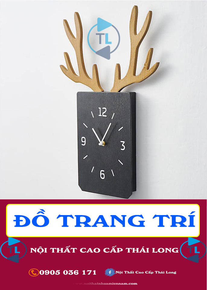 Đồng hồ treo tường trang trí sừng hưu