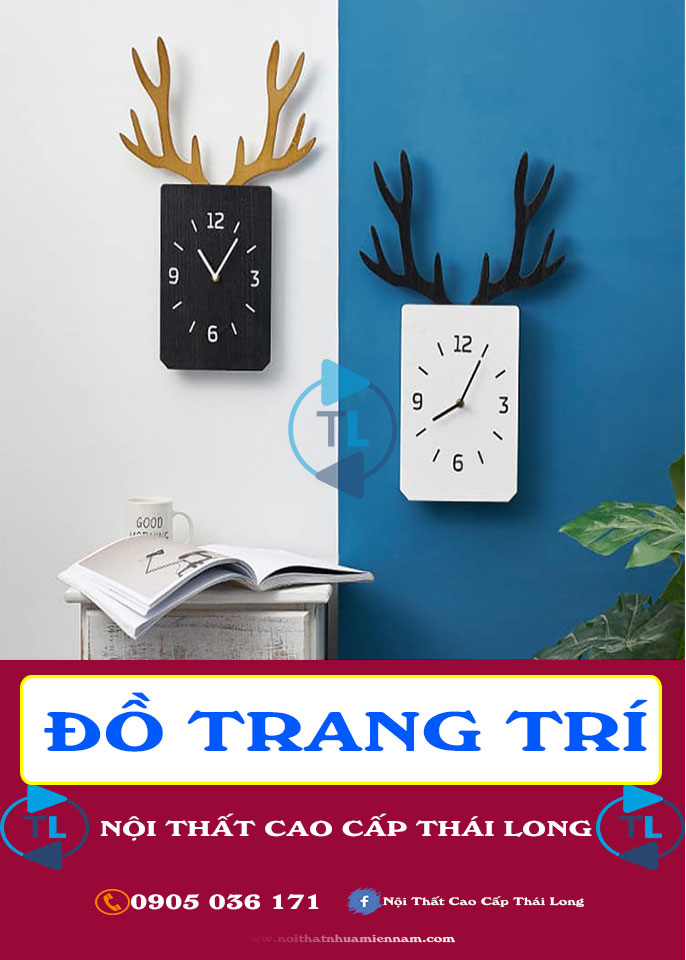 Đồng hồ treo tường trang trí sừng hưu