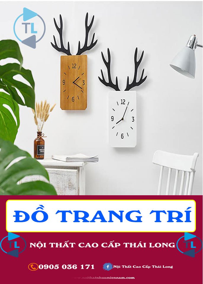 Đồng hồ treo tường trang trí sừng hưu