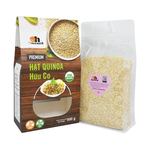 Hạt Quinoa Trắng Hữu Cơ Smile Nuts Hộp 500g - Nhập Khẩu Từ Peru