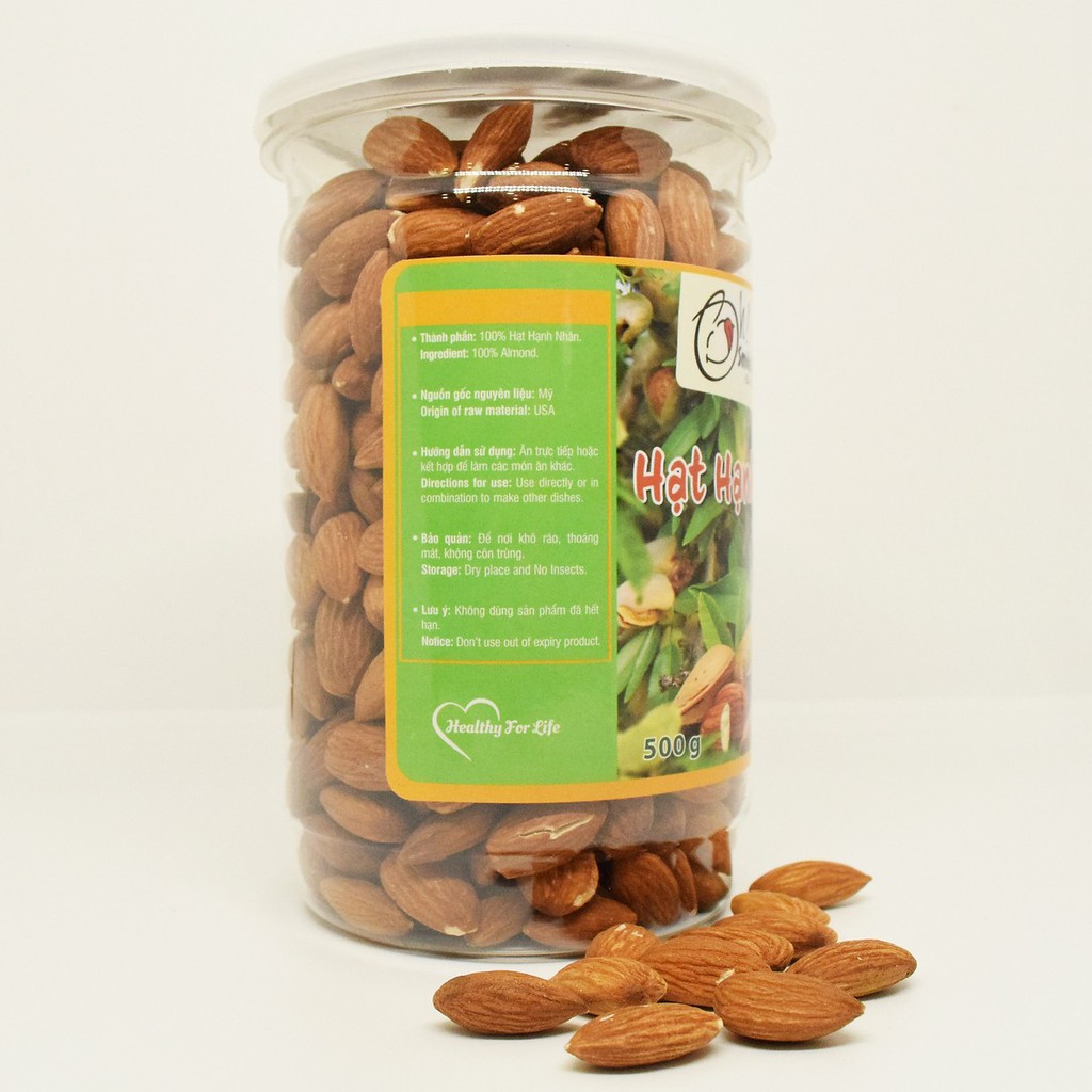 Hạt Hạnh Nhân Mỹ Tách Vỏ Nướng Smile Nuts Hộp 500g