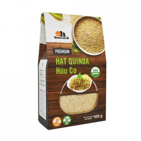 Hạt Quinoa Trắng Hữu Cơ Smile Nuts Hộp 500g - Nhập Khẩu Từ Peru