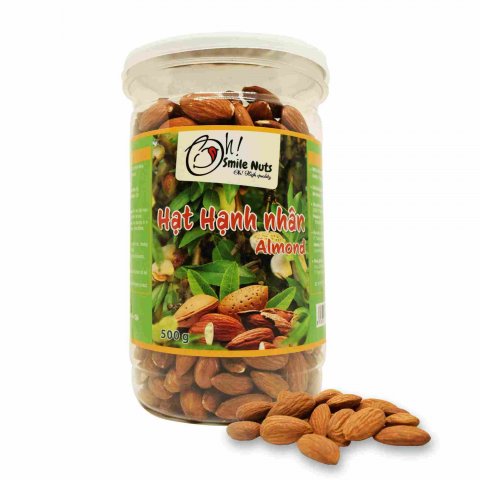 Hạt Hạnh Nhân Mỹ Tách Vỏ Nướng Smile Nuts Hộp 500g
