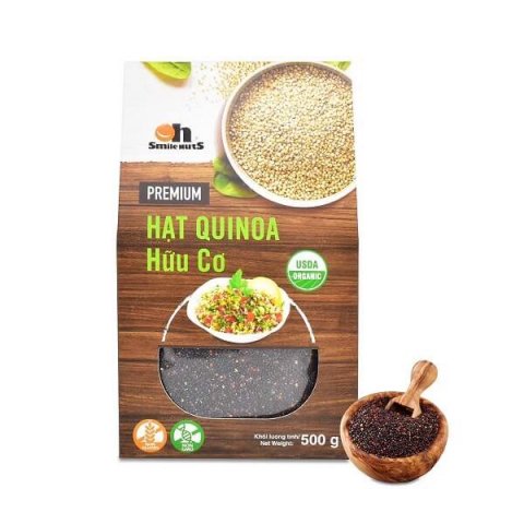 Hạt Quinoa Diêm Mạch Đen Hữu Cơ Peru Smile Nuts Hộp 500g