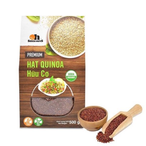 Hạt Quinoa Diêm Mạch Đỏ Hữu Cơ Peru Smile Nuts Hộp 500g