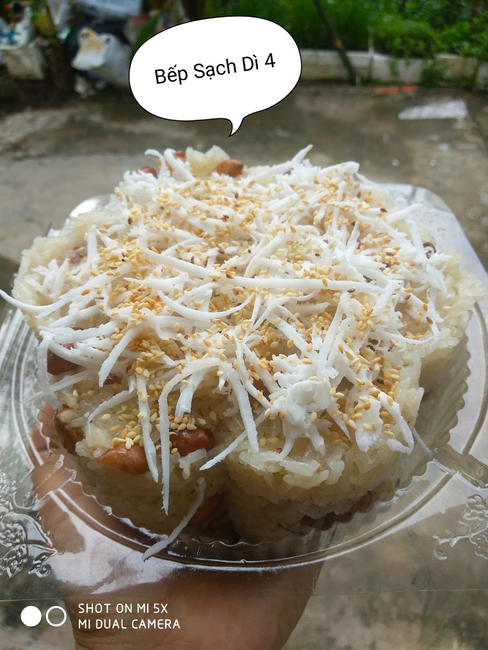 Xôi đậu trắng, dừa non