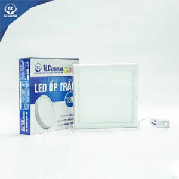 Đèn LED ốp trần 18W vuông vỏ trắng – Ba màu