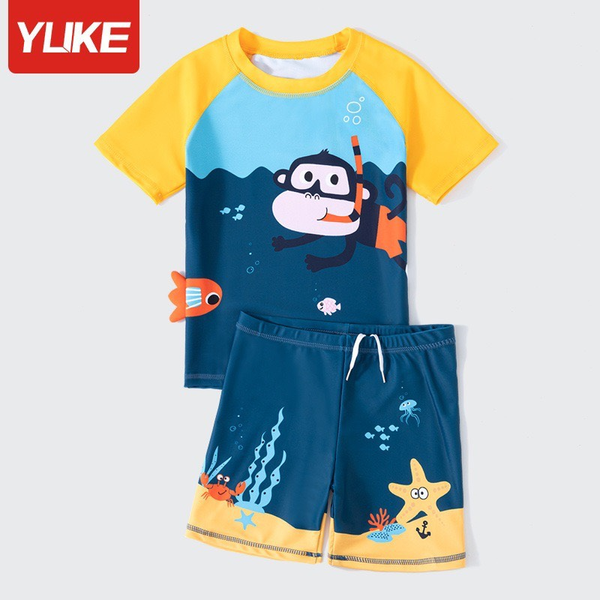 Bộ đồ bơi bé trai YUKE-1148 in họa tiết/ vải mềm, thoáng khí/ hàng nhập khẩu