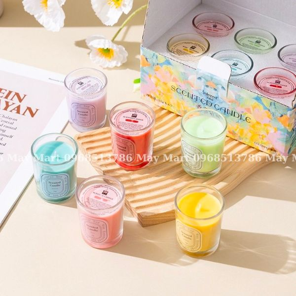 HỘP 6 NẾN THƠM CỐC THỦY TINH