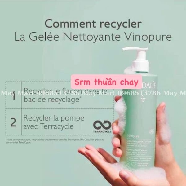Gel Rửa Mặt Cho Da Dầu Mụn Làm Sạch Lỗ Chân Lông Caudalie Vinopure 385ml