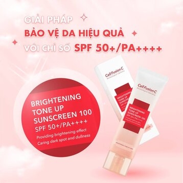 Kem Chống Nắng Cell Fusion C Nâng Tông Da Tuýp 50ml Brightening Tone Up Sunscreen 100 SPF50+/ PA ++++