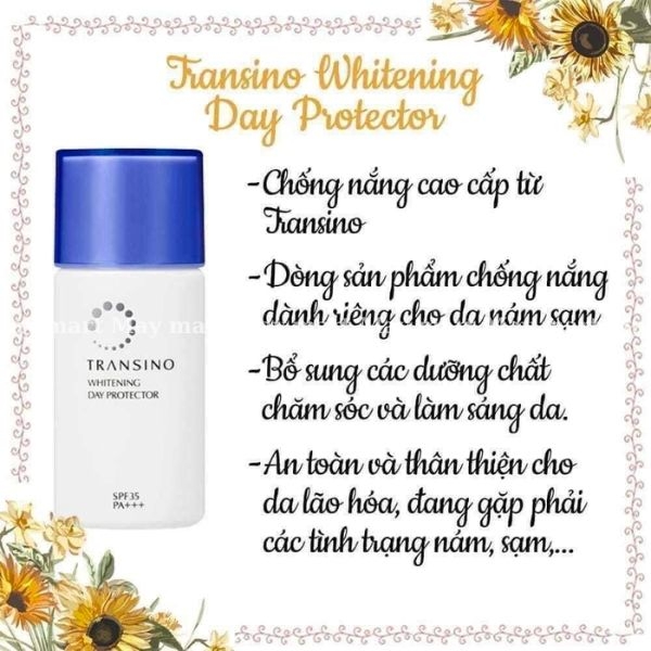 Kem Dưỡng ngày, Chống nắng, Trắng da mờ Nám, tàn nhang Transino Whitening Day Protector Nhật Bản