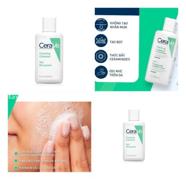 Sữa Rửa Mặt CeraVe Cho Da Thường Đến Khô 30ml Hydrating Cleanser