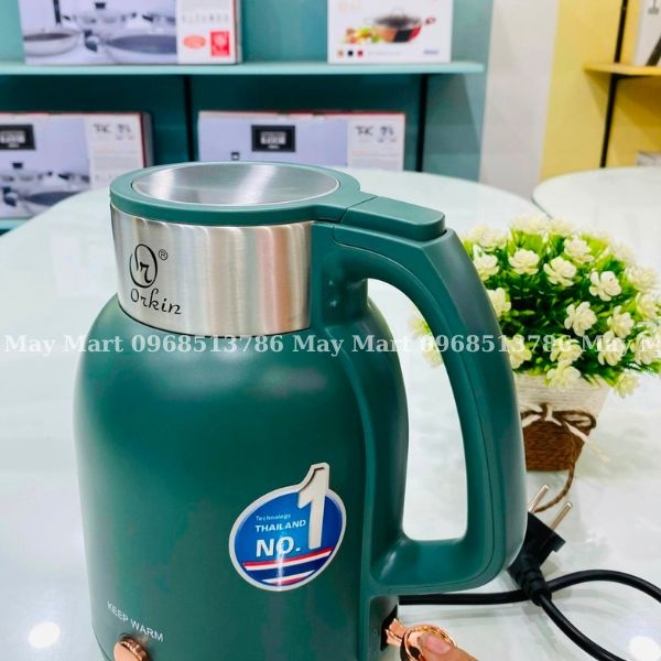 Ấm Đun Nước Siêu Tốc Inox 304 Giữ Nhiệt Orkin Thái Lan OR515 Dung Tích 2L