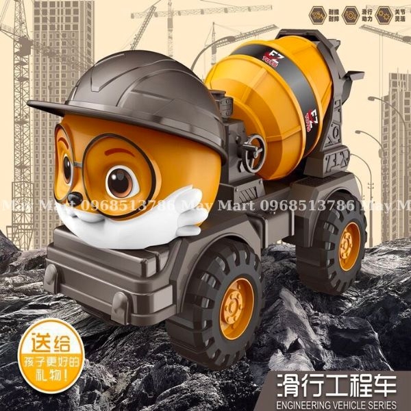 Xe Đồ Chơi- Ô tô đồ chơi, bộ xe công trình mô hình nhân vật sóc cấu trúc hoạt động như xe thật đồ chơi cho bé