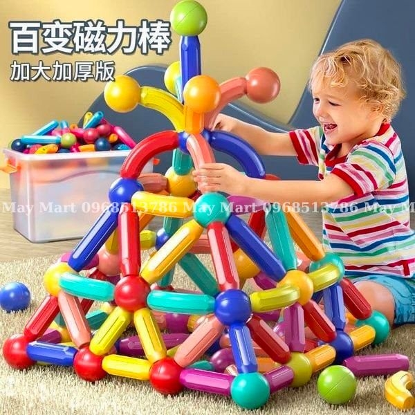 Bộ Xếp Hình Nam Châm Đồ Chơi Nam Châm Ghép Hình Montessori Sáng Tạo 64 Chi Tiết Cho Bé Phát Triển Tư Duy