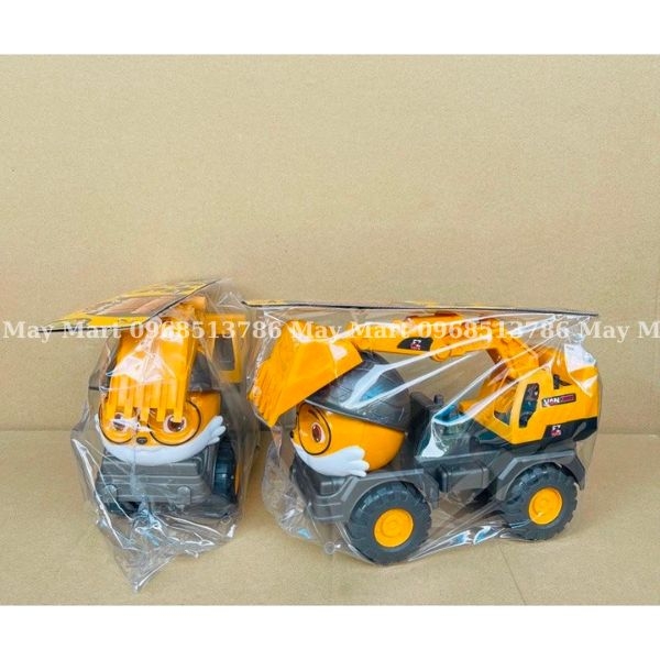 Xe Đồ Chơi- Ô tô đồ chơi, bộ xe công trình mô hình nhân vật sóc cấu trúc hoạt động như xe thật đồ chơi cho bé