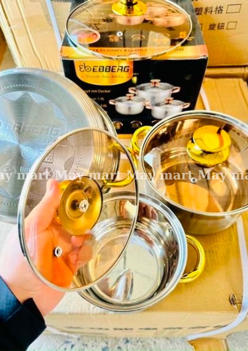 BỘ 3 NỒI INOX 3 ĐÁY EBBERG EB-8003