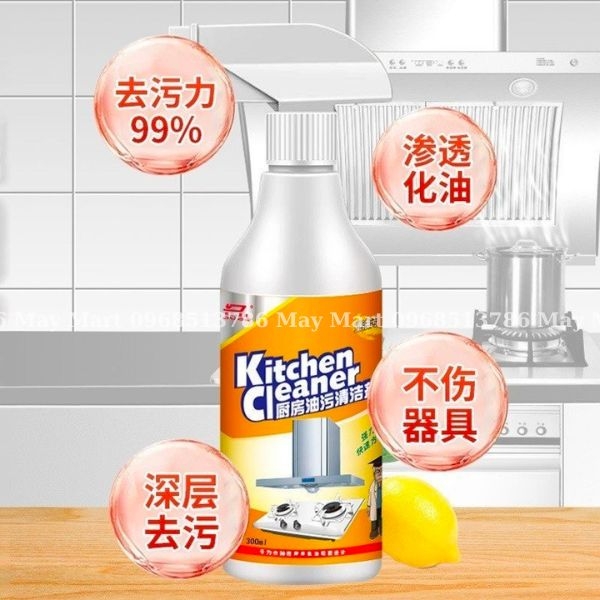 Chai xịt bếp đa năng, bình xịt bọt tuyết tẩy rửa siêu sạch mầu cam kitchen cleaner nhà bếp 500ml