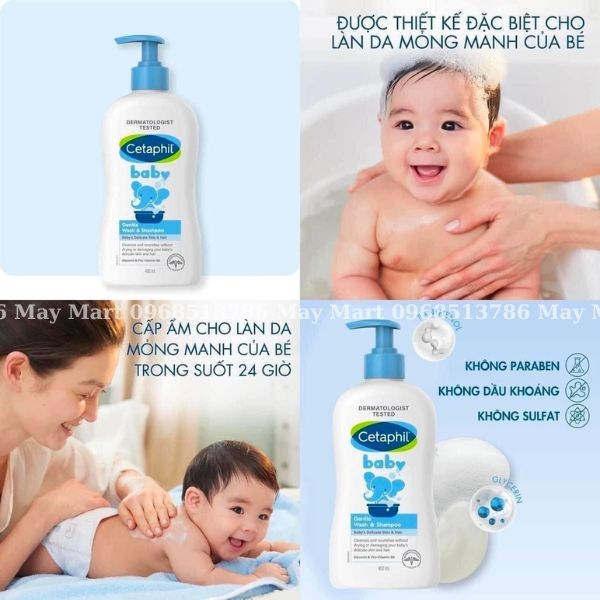 SỮA TẮM GỘI DỊU LÀNH CHO BÉ CETAPHIL BABY GENTLE WASH & SHAMPOO