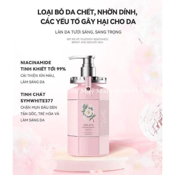Sữa Tắm Trắng Da Hoa Trà Weilaiya Niacinamide Shower Gel✨✨