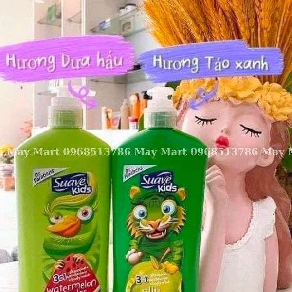 Sữa tắm gội xả Suave Kids 3in1