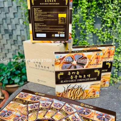 Nước Tỏi Đen Đông Trùng Hạ Thảo Hàn Quốc Black Garlic Cordyceps Drink – Hộp 30 gói