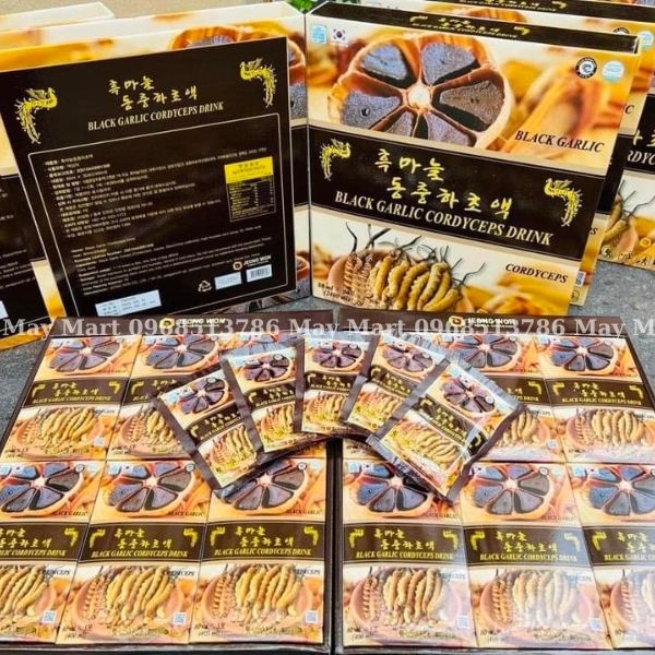 Nước Tỏi Đen Đông Trùng Hạ Thảo Hàn Quốc Black Garlic Cordyceps Drink – Hộp 30 gói