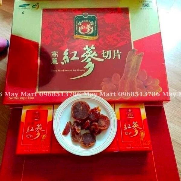 Hồng sâm lát tẩm mật ong Sambok Hàn Quốc hộp 200g (Honey Sliced Korean Red Ginseng)