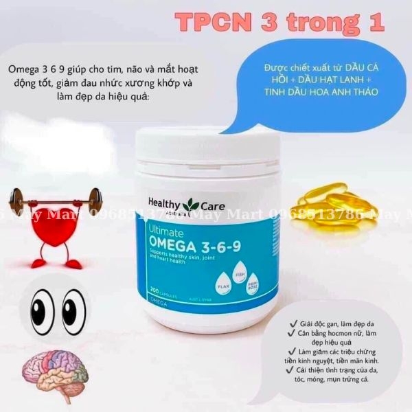 Healthy Care Viên Uống Dầu Cá 3-6-9 Omega 369 Ultimate Của Úc 200 Viên