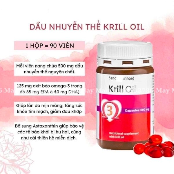 Viên nang bổ sung chất béo từ dầu nhuyễn thể Krill Oil