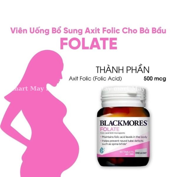 Bổ sung axit Folic Blackmores Folate 500mcg 90 viên - Chống dị tật thai nhi