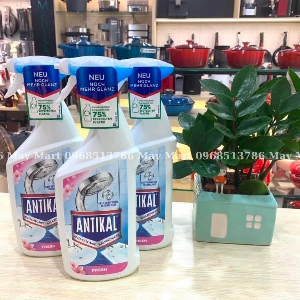 XỊT TẨY CẶN CANXI VÁCH KÍNH SEN VÒI ĐA NĂNG ANTIKAL HƯƠNG HOA - CHAI 700 ML