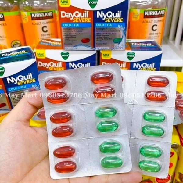 Viên uống giảm ho và cảm cúm Vicks DayQuil & NyQuil Severe Cold & Flu 48 Liquicaps