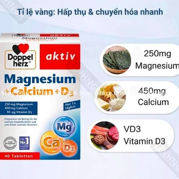 VIÊN BỔ SUNG MAGNESIUM CALCIUM D3 CỦA DOPPELHERZ AKTIV