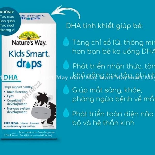 Nature's Way Kids Smart Drops DHA cho bé hỗ trợ phát triển não bộ, thị lực