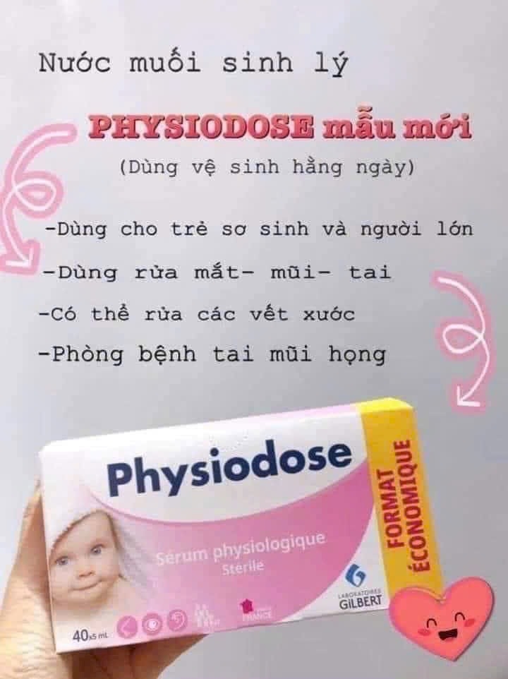 Nước muối sinh lý Physiodose (Hộp 40 ống x 5 ml)