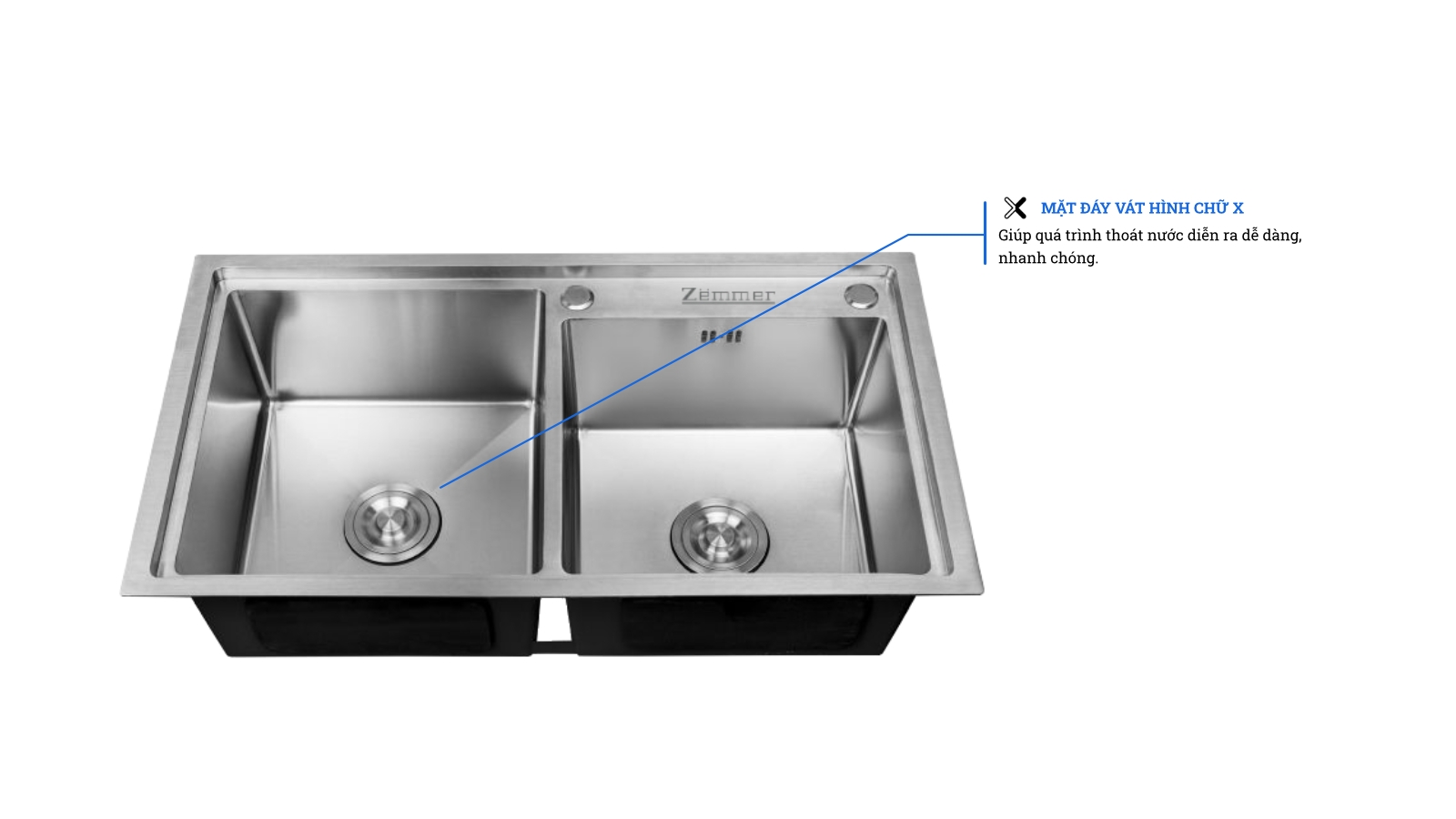 Chậu rửa 2 hố ZKS8245