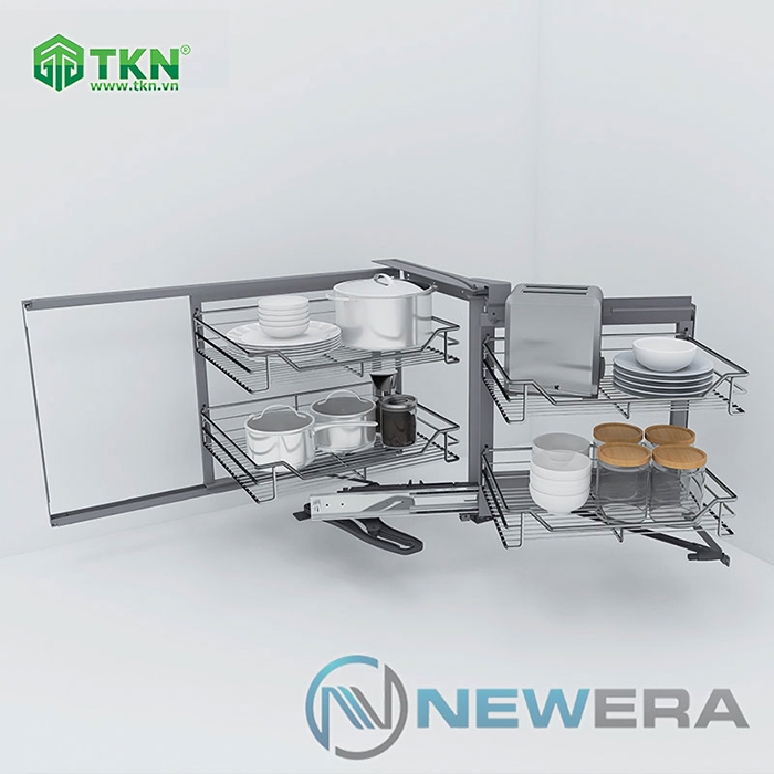 KỆ GÓC LIÊN HOÀN NEWERA INOX 304 NAN DẸT NE555.900CR