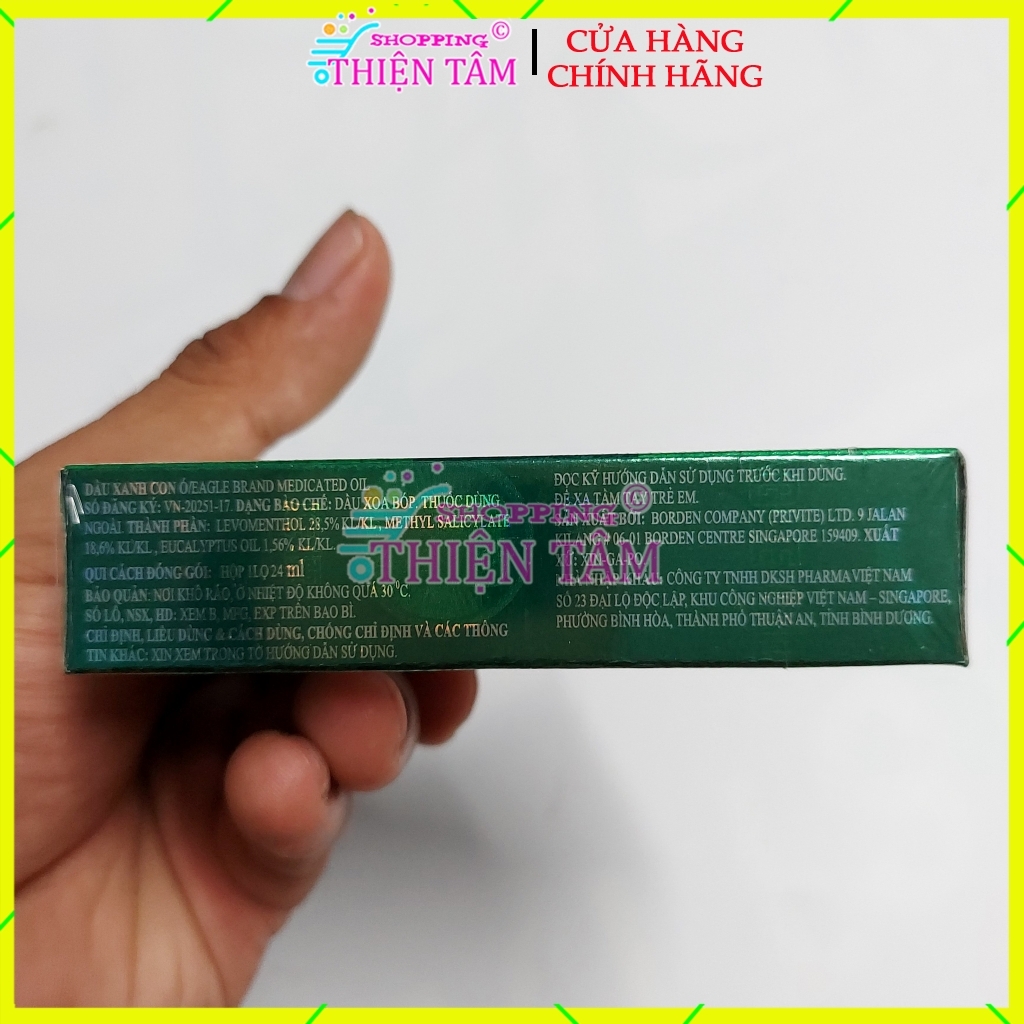 Thị trường việt nam Dầu gió xanh Con Ó Eagle Brand Medicated Oil giảm nhức đầu, cảm cúm, đau lưng, viêm khớp