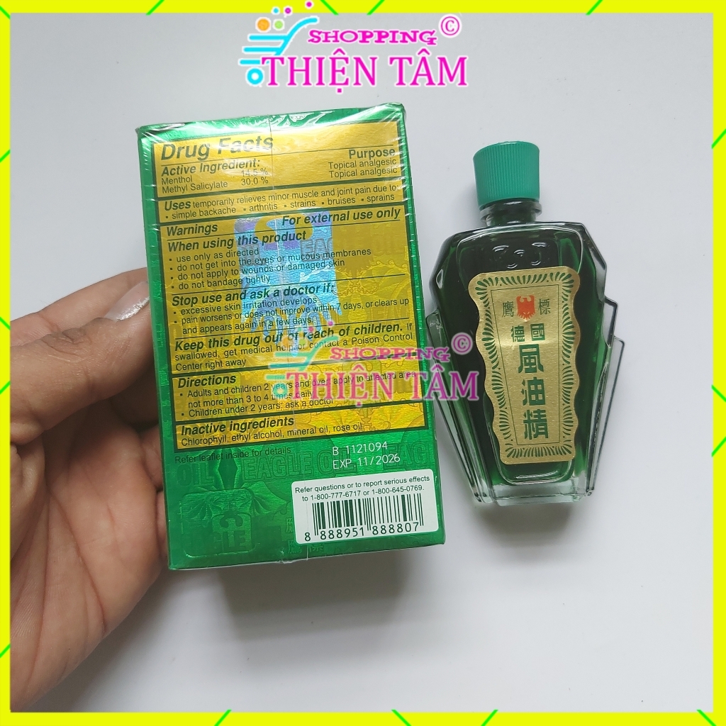 36ml DẦU GIÓ XANH EAGLE BRAND MEDICATED OIL THỊ TRƯỜNG MỸ