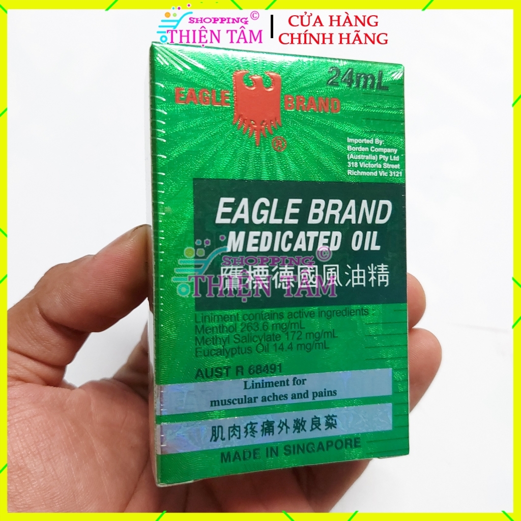 Thị trường Úc Dầu gió xanh Con Ó Eagle Brand Medicated Oil giảm nhức đầu, cảm cúm, đau lưng, viêm khớp