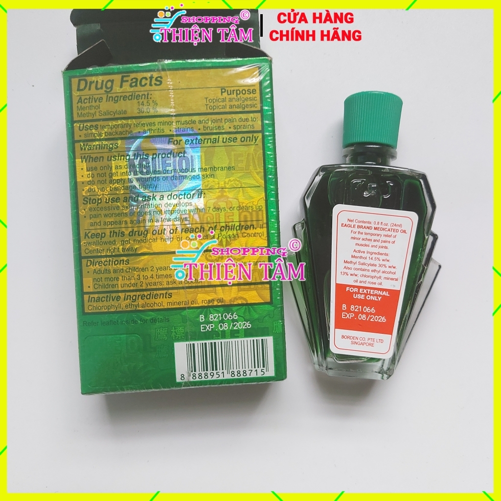 24ml DẦU GIÓ XANH EAGLE BRAND MEDICATED OIL MỸ