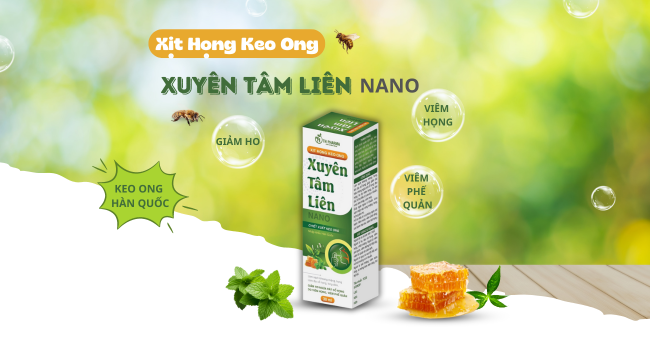 Xịt họng Keo Ong Xuyên Tâm Liên - Hỗ trợ giảm ho, viêm họng, viêm phế quản tức thì