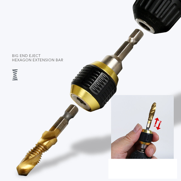 Đầu Chuyển Đổi, Tháo Lắp Nhanh Mũi Khoan Lục Giác 1/4inch 60mm, Đầu Nối Nhanh Mũi Máy Khoan Chất Liệu Thép Không Gỉ