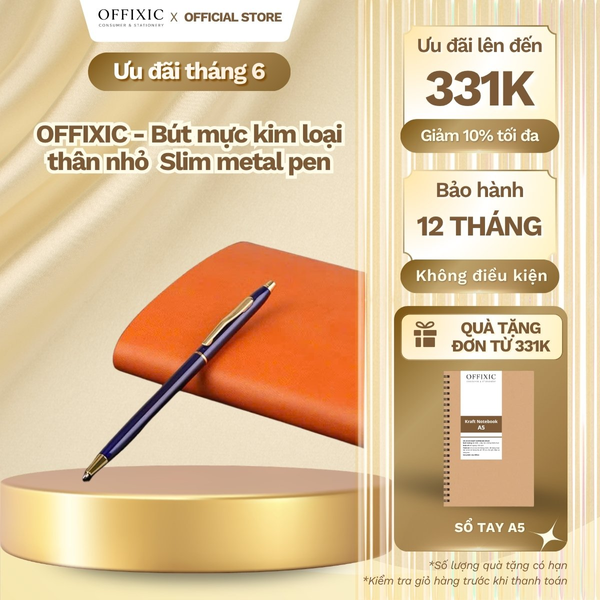 OFFIXIC - Bút mực kim loại thân nhỏ  Slim metal pen