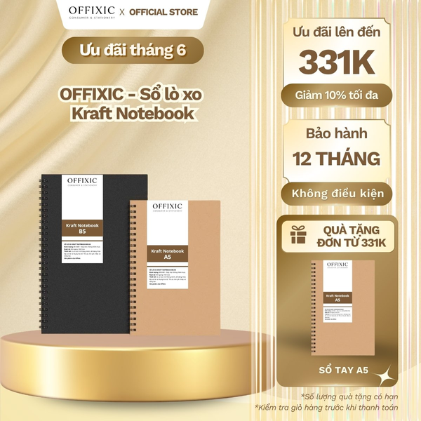 OFFIXIC - Sổ lò xo  Kraft Notebook
